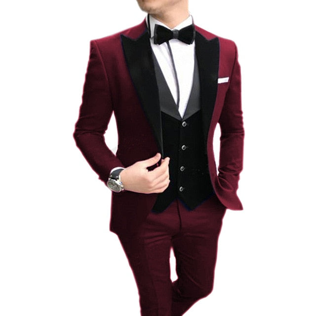 Men's Suit 3 Pieces (Blazer+vest+Pants)