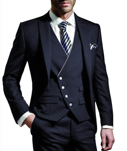 3 Pieces Men Suits (( Blazer+vest+Pant)