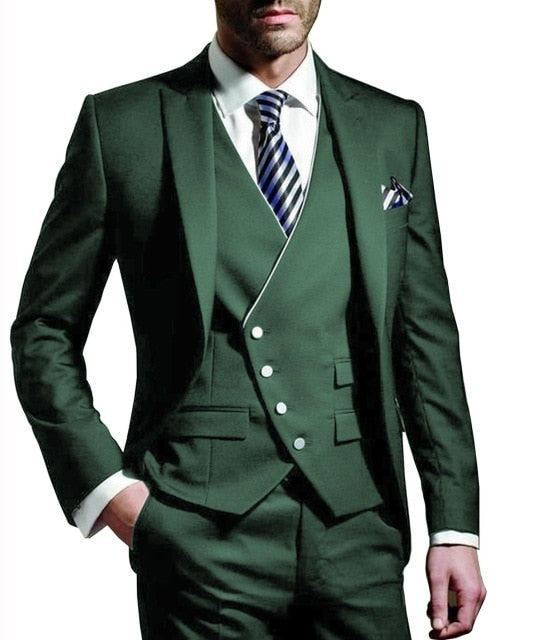 3 Pieces Men Suits (( Blazer+vest+Pant)