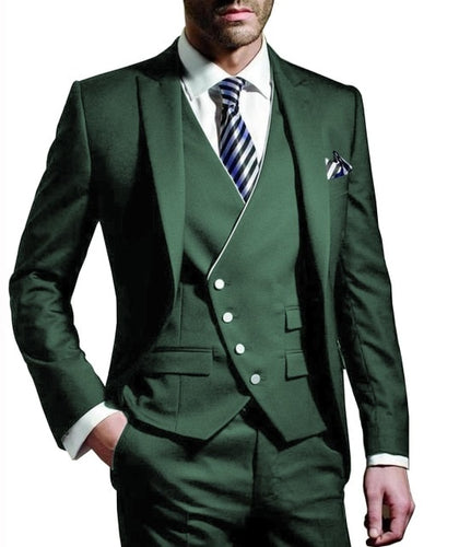 3 Pieces Men Suits (( Blazer+vest+Pant)