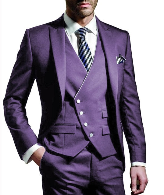 3 Pieces Men Suits (( Blazer+vest+Pant)