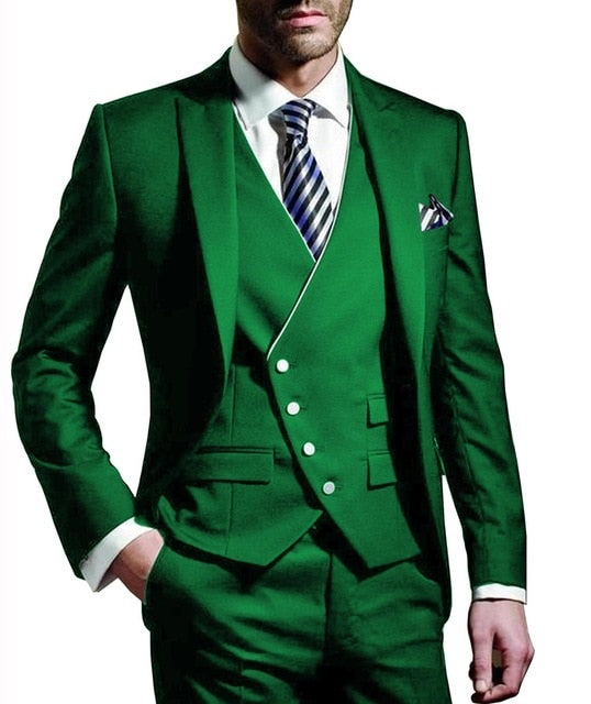 3 Pieces Men Suits (( Blazer+vest+Pant)