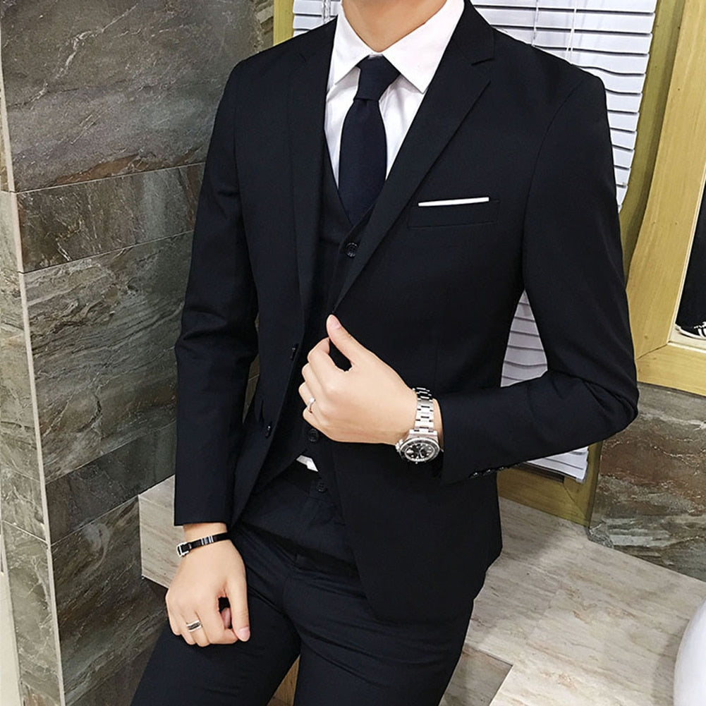 Men's business  Suit Vest Blazer Pants Set