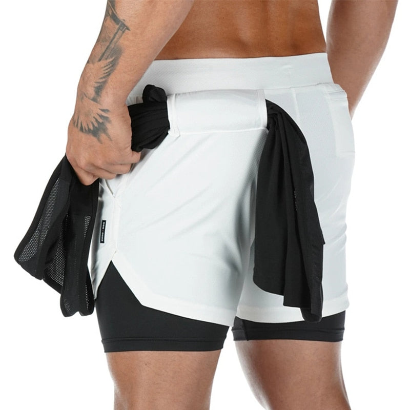 Double layer Jogger Shorts Men
