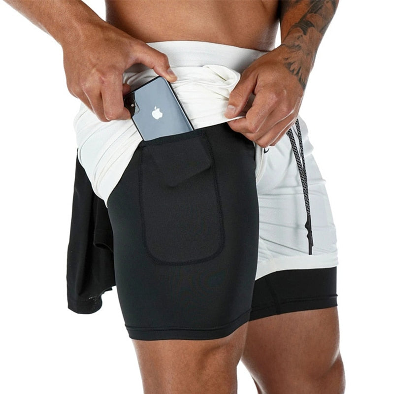 Double layer Jogger Shorts Men