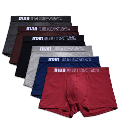 6pcs/lot Cotton Mens Underpants Soft Boxer