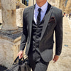 ( Jacket + Vest + Pants ) Mens Suit 3pces Set