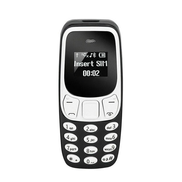 Mini téléphone oreillette Bluetooth mini mobile Micro SIM Noir