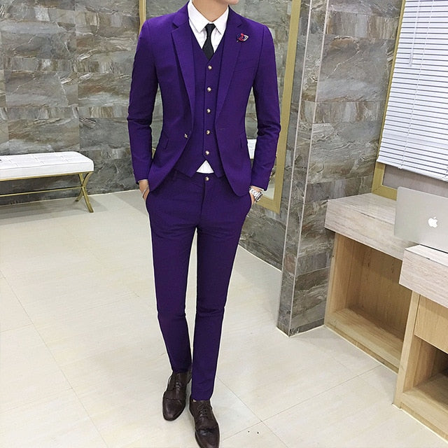 Men Suit 3 Pcs Set Fashion