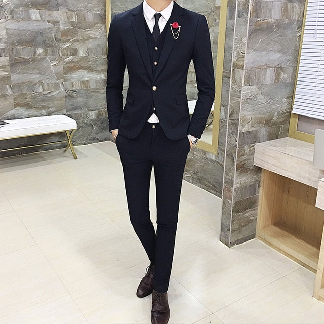 Men Suit 3 Pcs Set Fashion