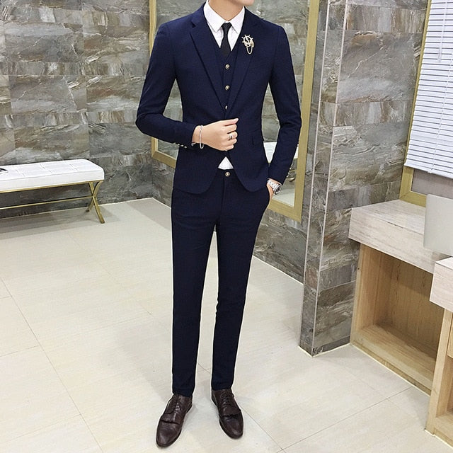 Men Suit 3 Pcs Set Fashion