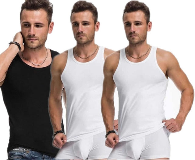 3Pcs/Lot Men Close-fitting Vest Fitness Elastic