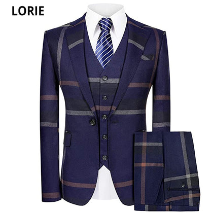 Mens Suit 3-Piece  Jacket & Vest & Pants