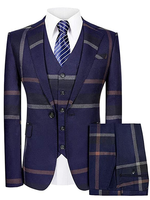 Mens Suit 3-Piece  Jacket & Vest & Pants