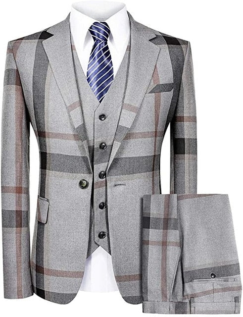 Mens Suit 3-Piece  Jacket & Vest & Pants