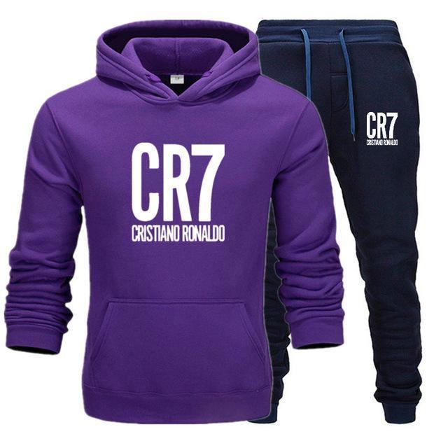 Men  Set Winter  CR7  Jacket+Pants
