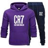 Men  Set Winter  CR7  Jacket+Pants