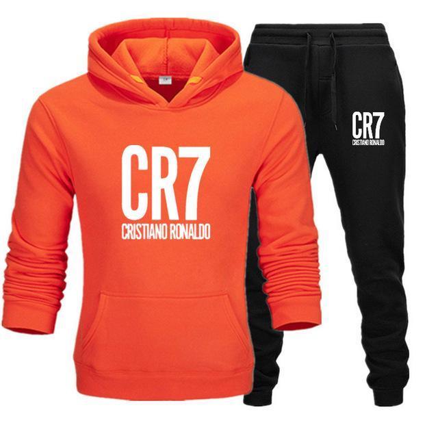 Men  Set Winter  CR7  Jacket+Pants