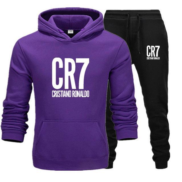 Men  Set Winter  CR7  Jacket+Pants