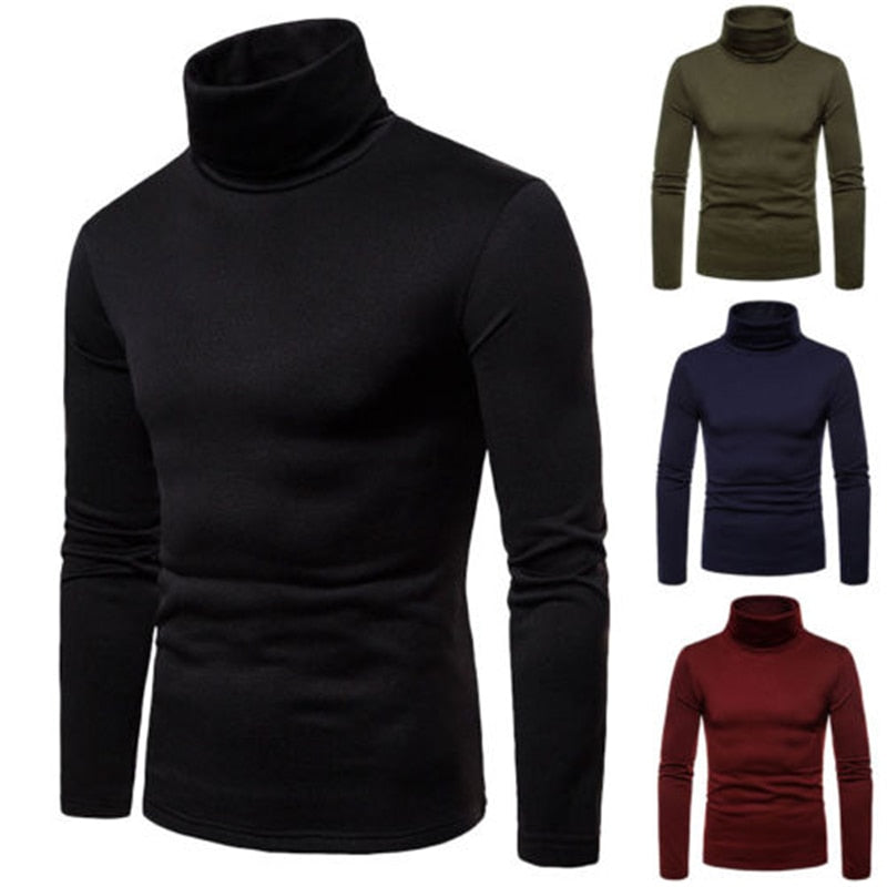 Turtleneck Long Sleeve Fashion Mens