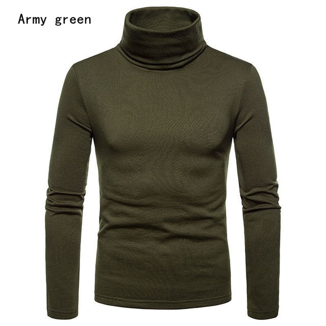 Turtleneck Long Sleeve Fashion Mens