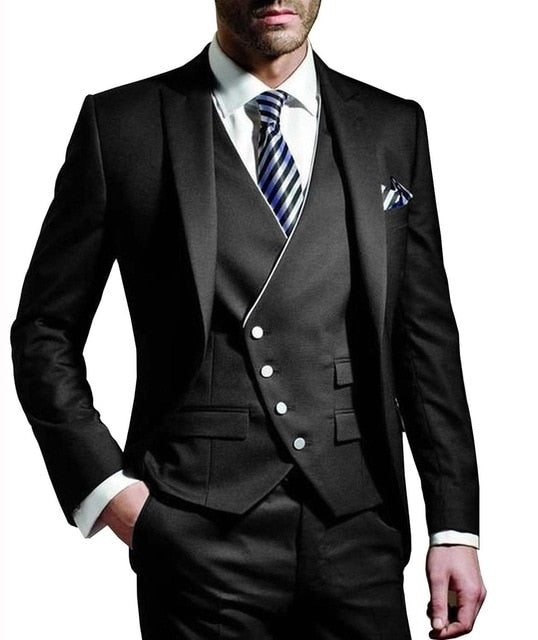 3 Pieces Men Suits (( Blazer+vest+Pant)