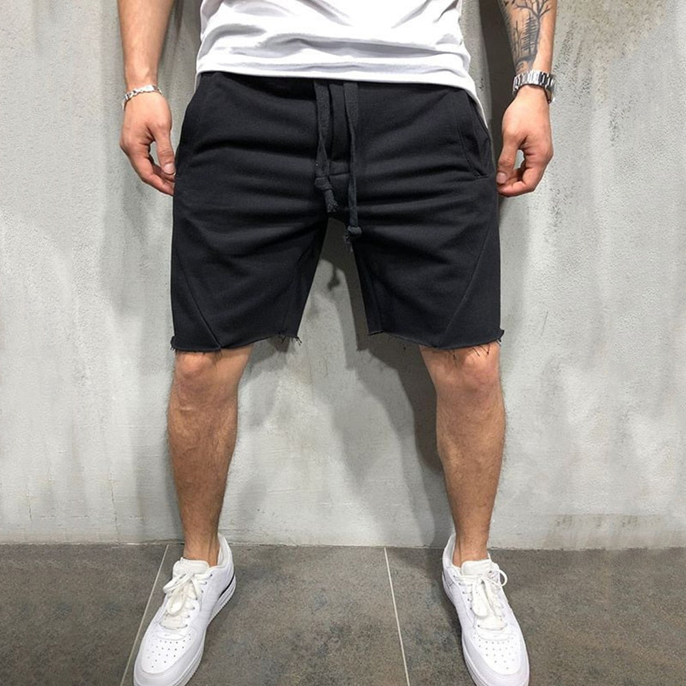 Black Shorts Men Bermuda Shorts Streetwear Pure Cotton Knee Length Casual  Short Pants Work Trousers Summer